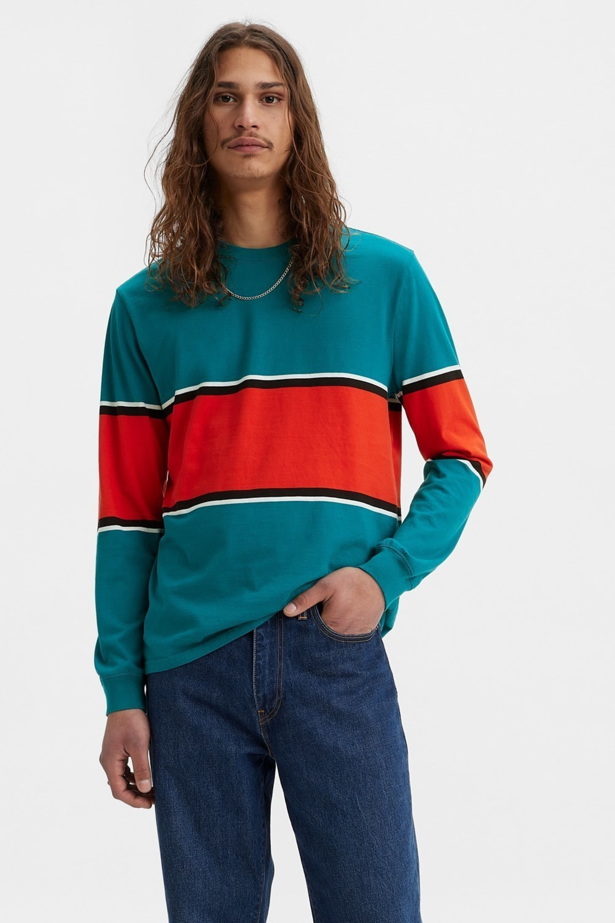 Ls relaxed jockjag stripe tee