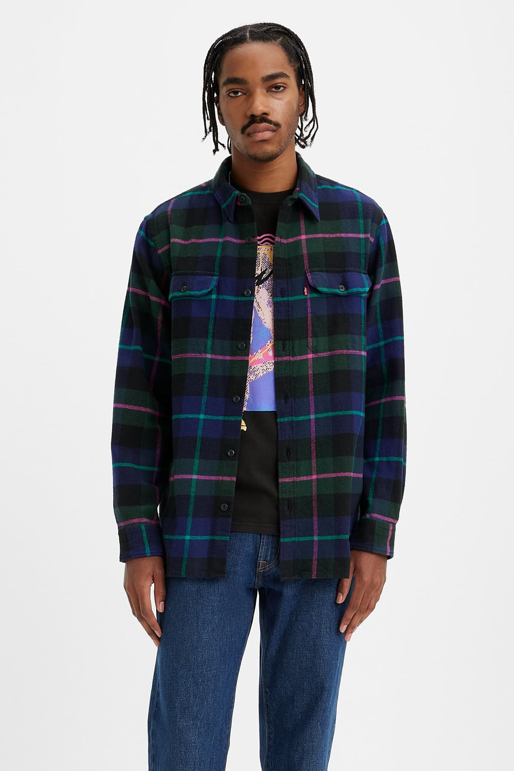 Camisa Jackson worker ocean cavern plaid