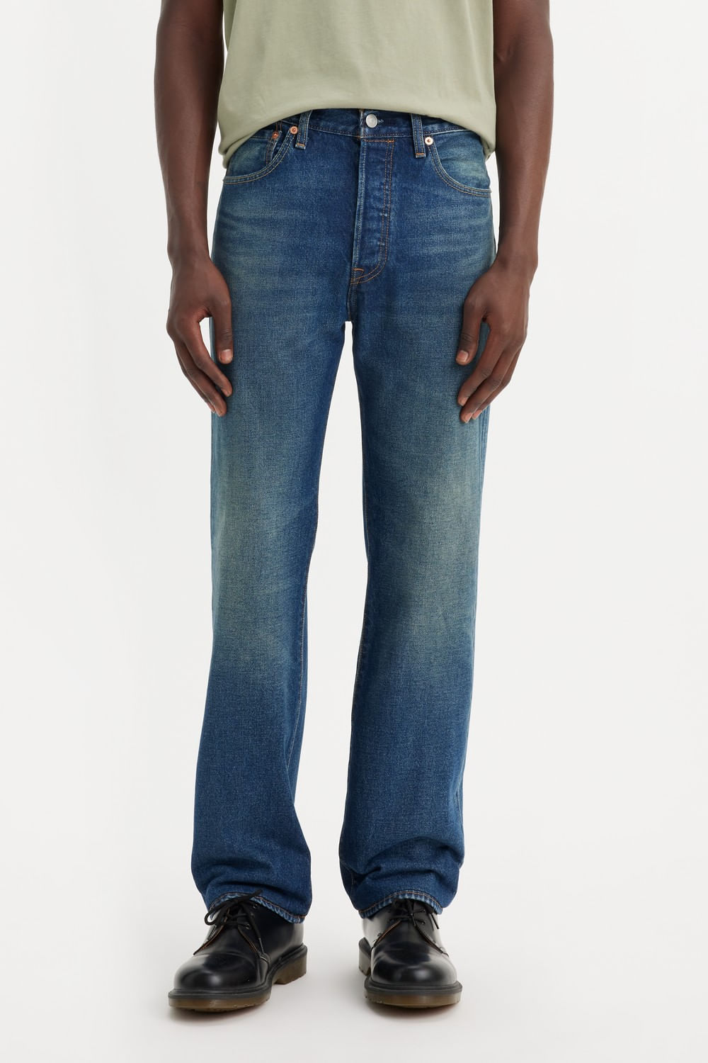 The original button fly cyan Levi's