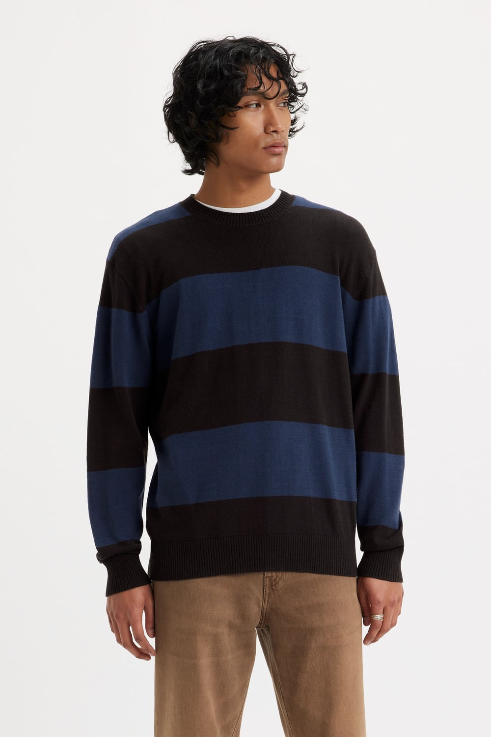 Red Tab crewneck striped sweat naval rojo Levis