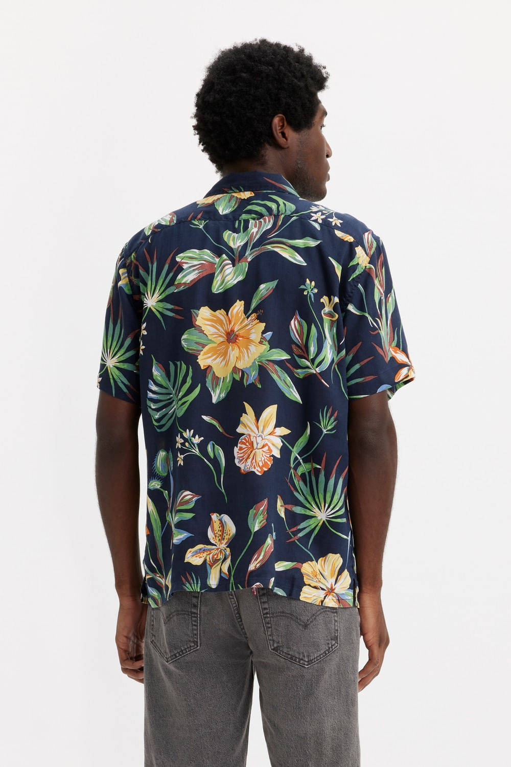 Camisa de campaña azul marino con flores de Levis — imagen 2