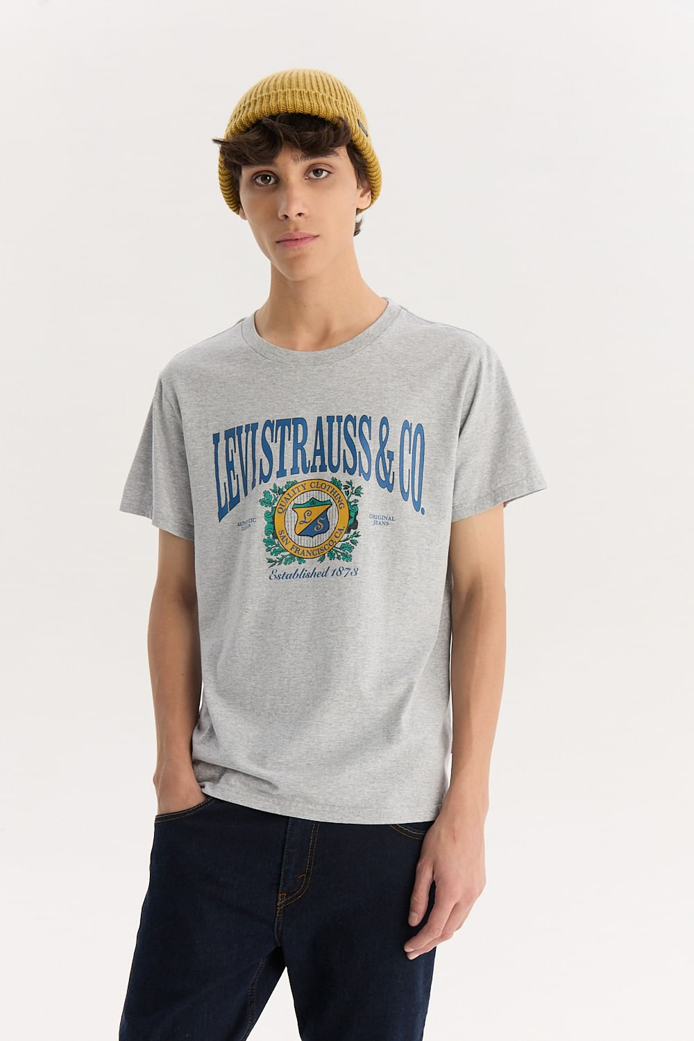Graphic crewneck tee varsity grey de Levis
