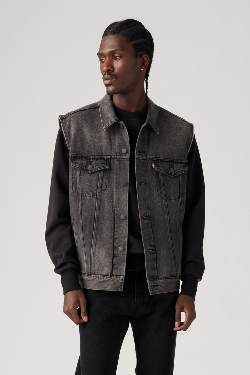 Relaxed trucker vest night owl