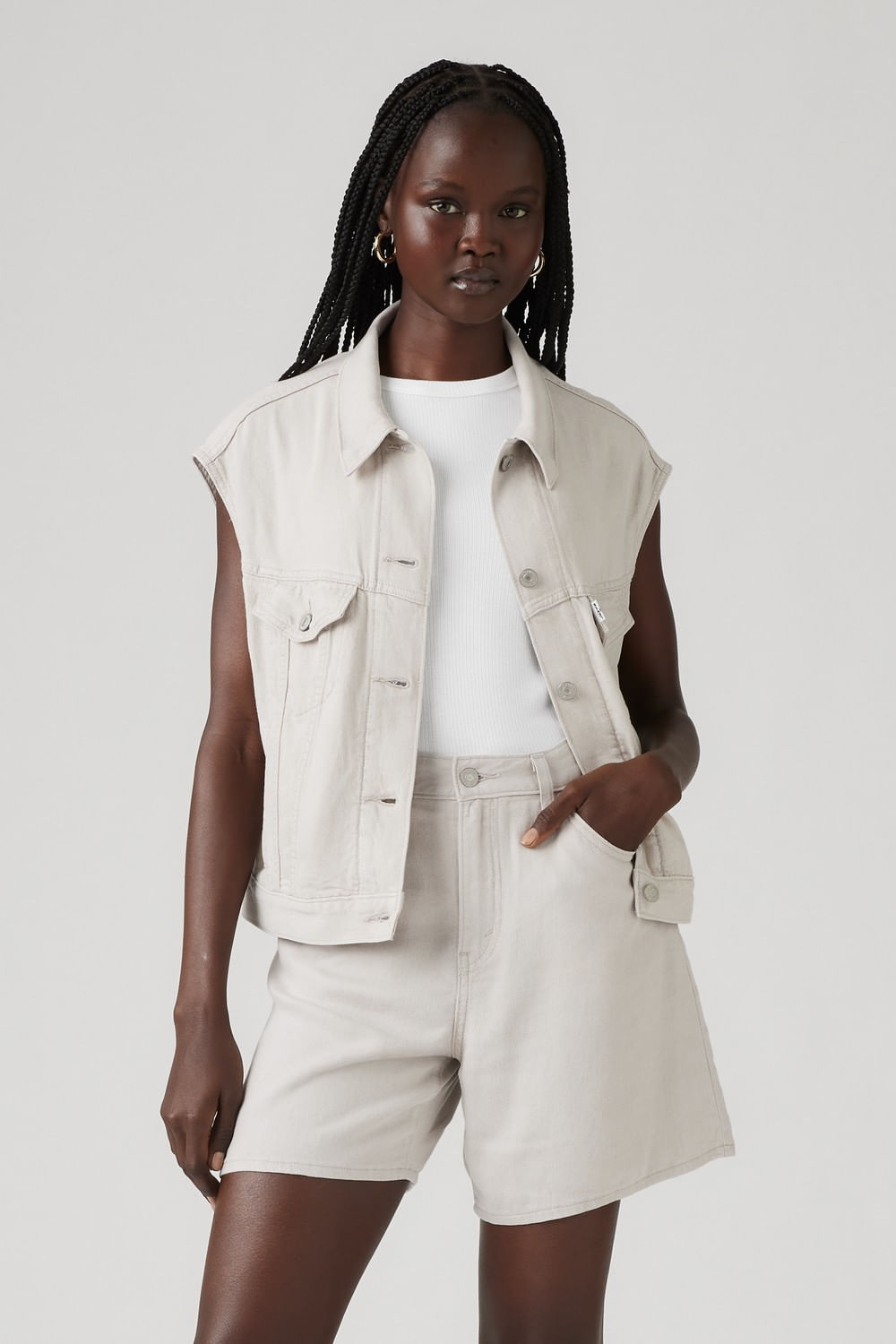 Shrinken 90s vest oatmeal
