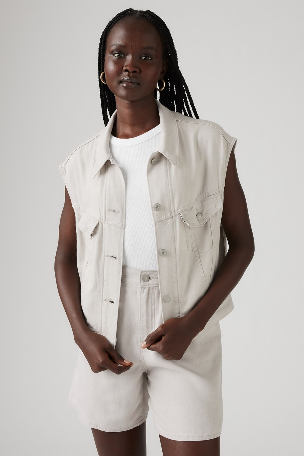 Shrinken 90s vest oatmeal — imagen 3
