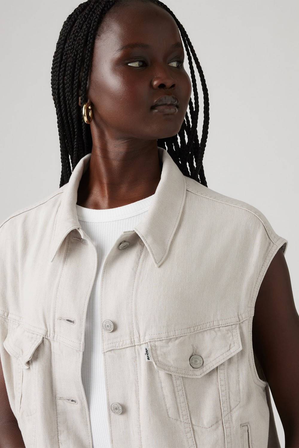 Shrinken 90s vest oatmeal — imagen 4