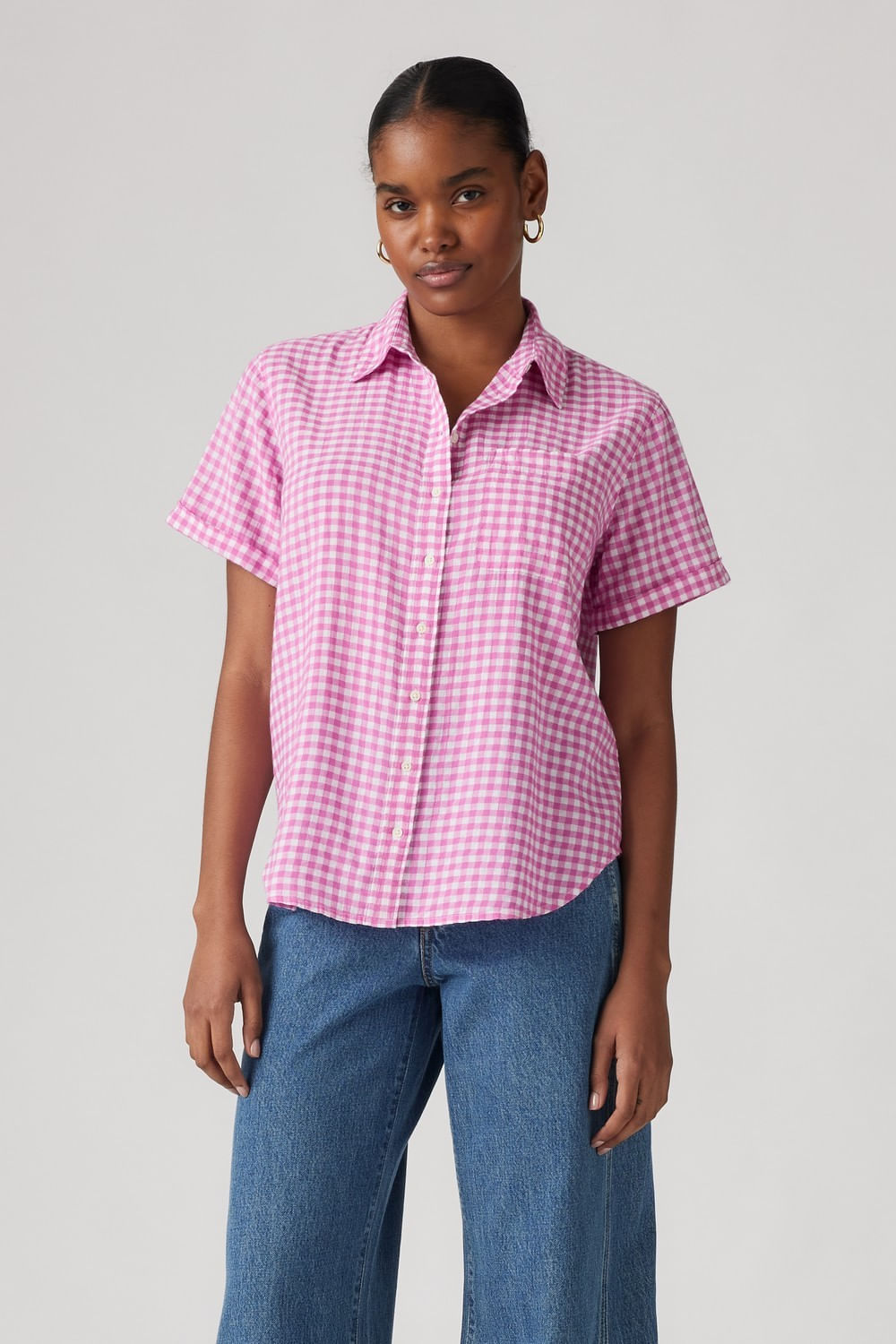 Camisa Darlene ss de Levis en crocus pink plaid