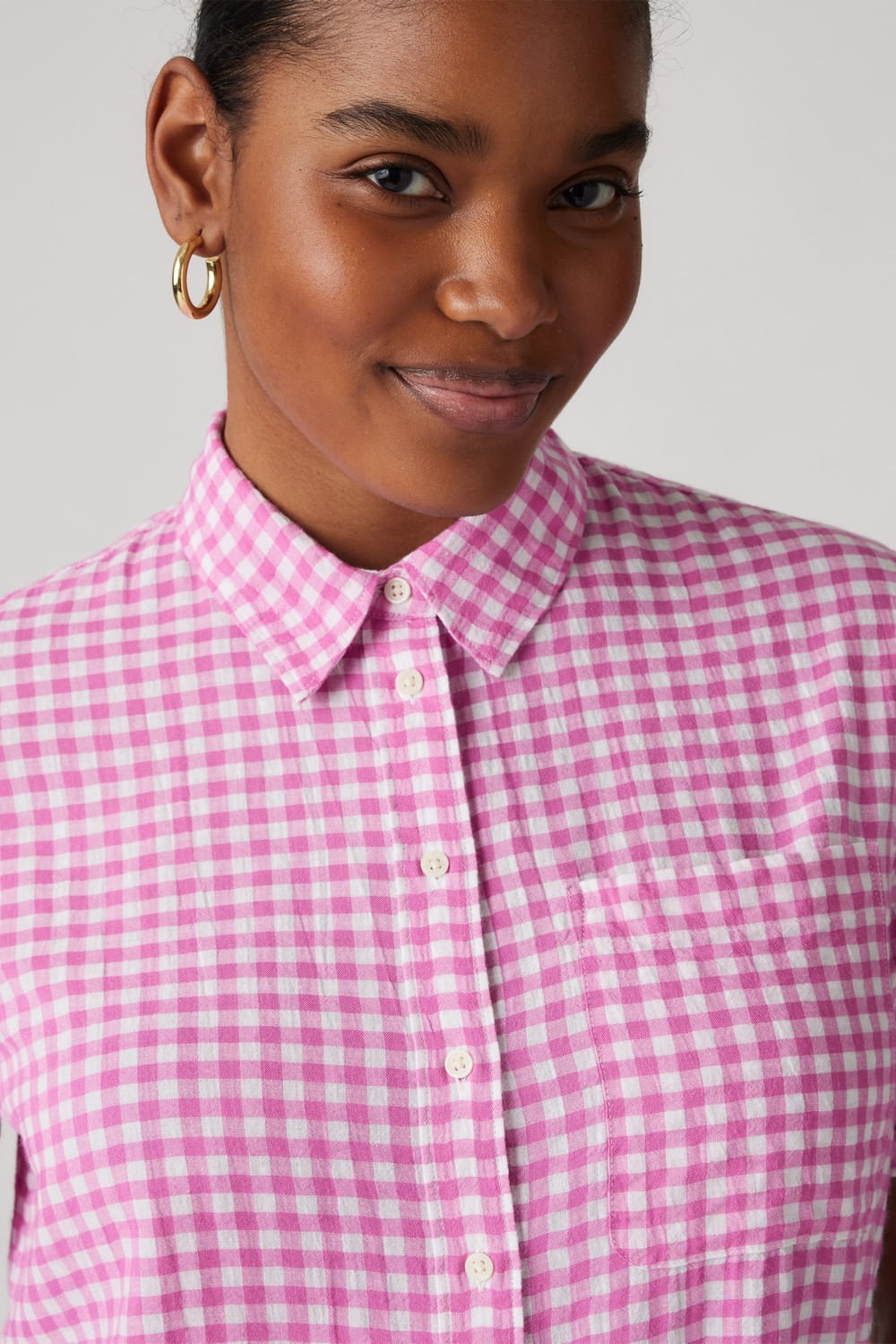 Camisa Darlene ss de Levis en crocus pink plaid — imagen 4