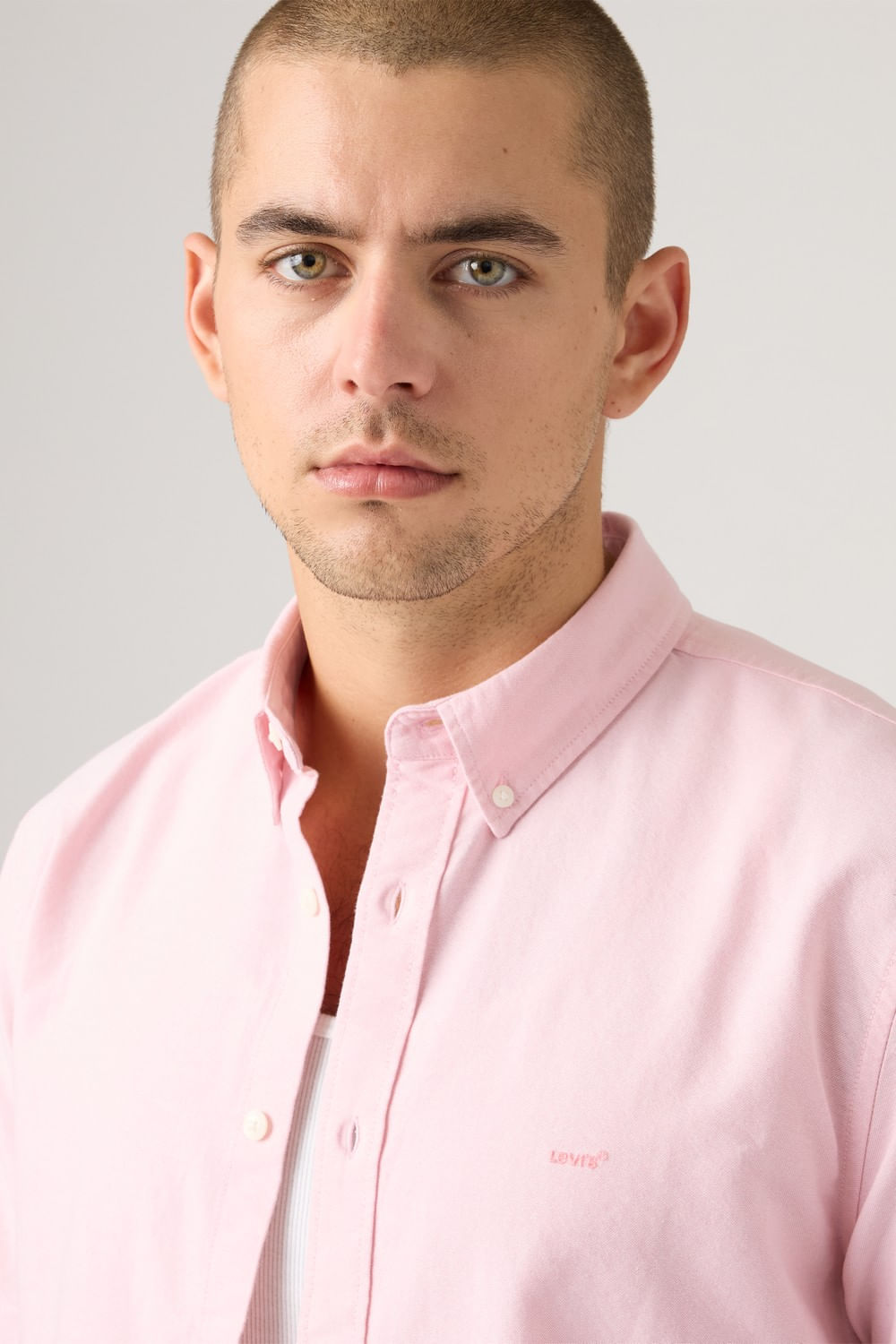 Camisa Ss authentic button down pink dolphin — imagen 4