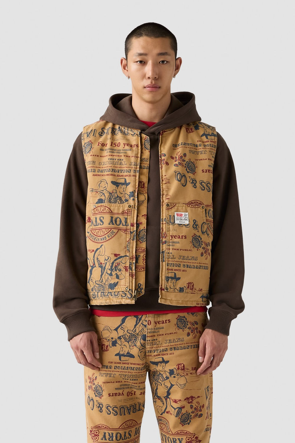 X ts aop vest khaki all over oliva de Levis