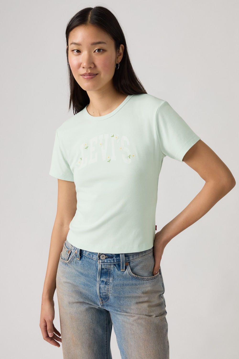 Graphic rickie tee pale