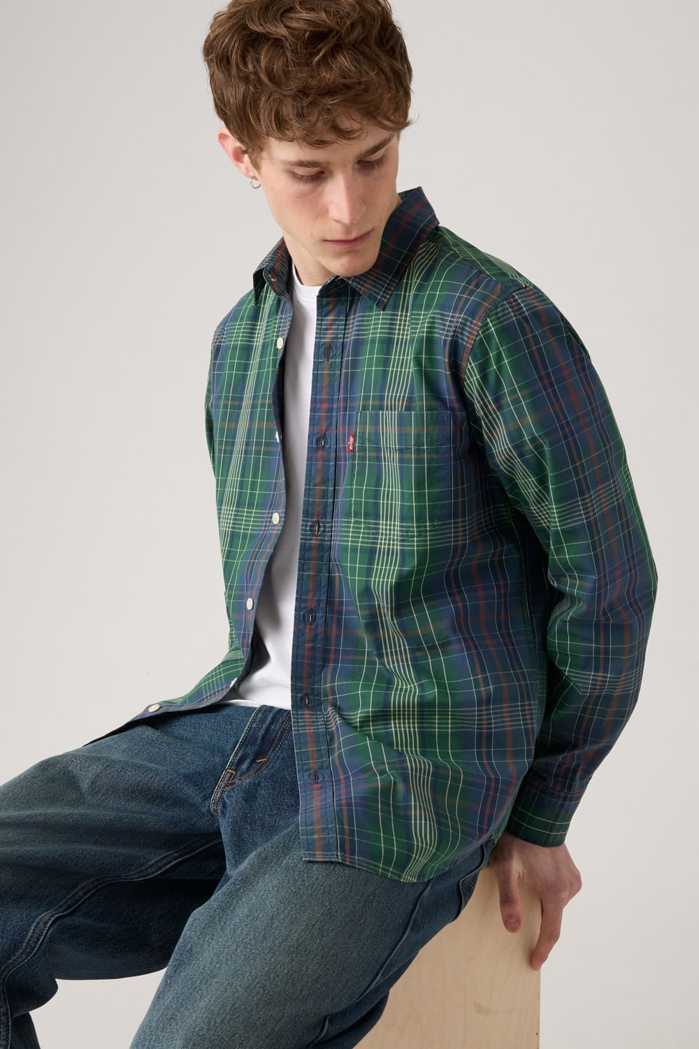 Sunset one pocket plaid