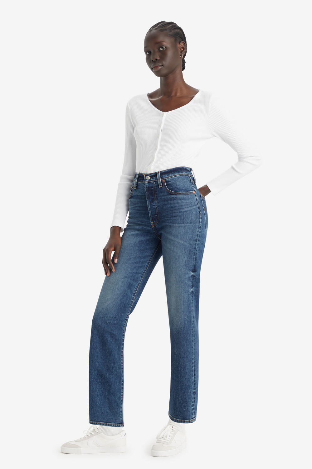 Levis ribcage straight ankle dial up the music