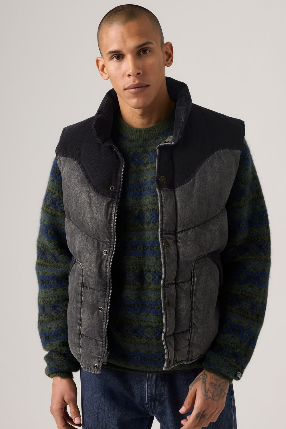 Wild West Vest Black Denim de Levis