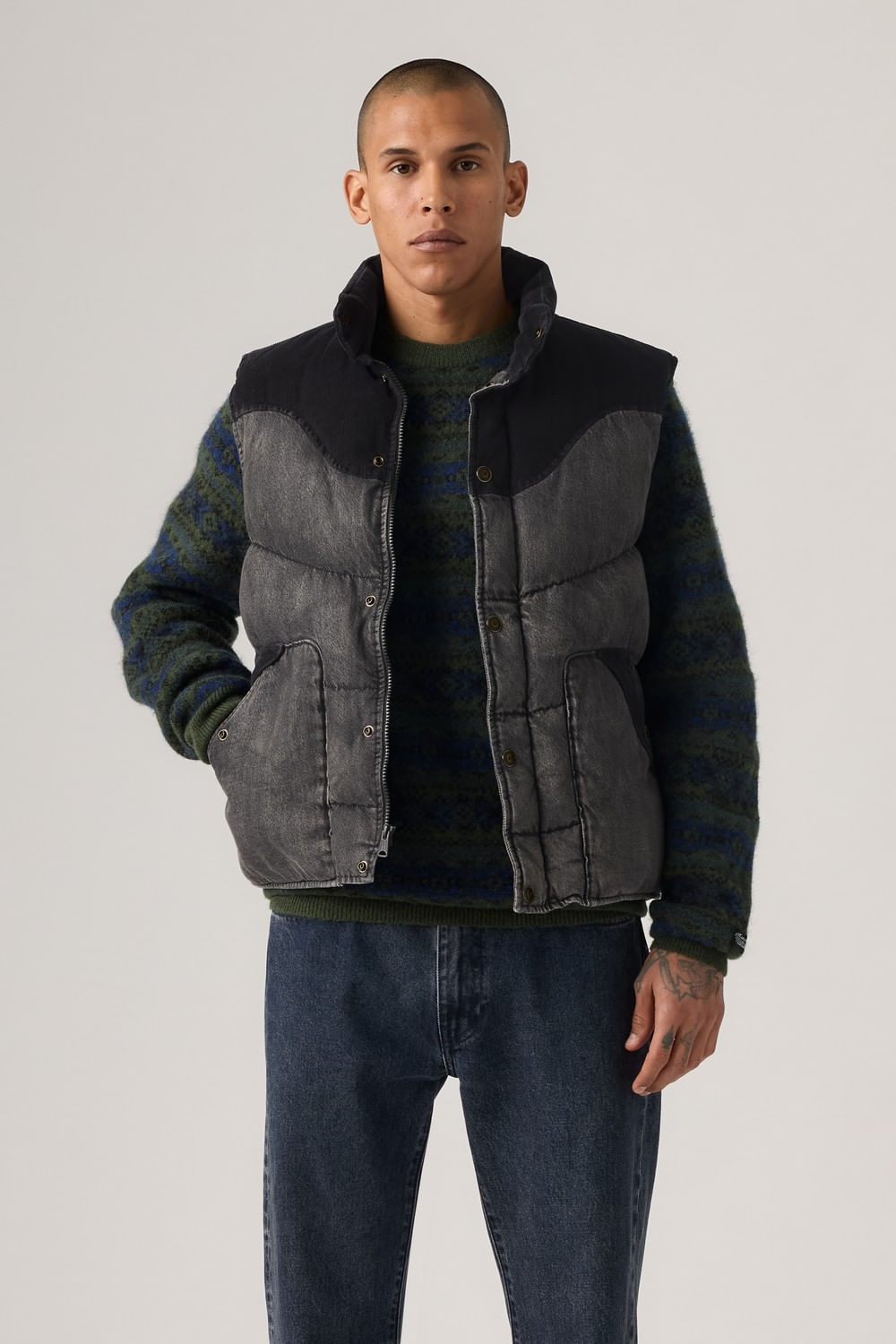 Wild West Vest Black Denim de Levis — imagen 2