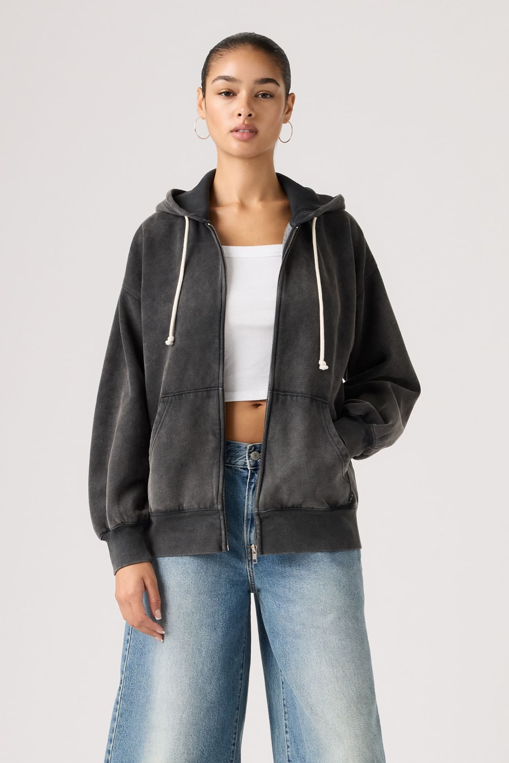 Vintage oversize hoodie washed fleece Levis
