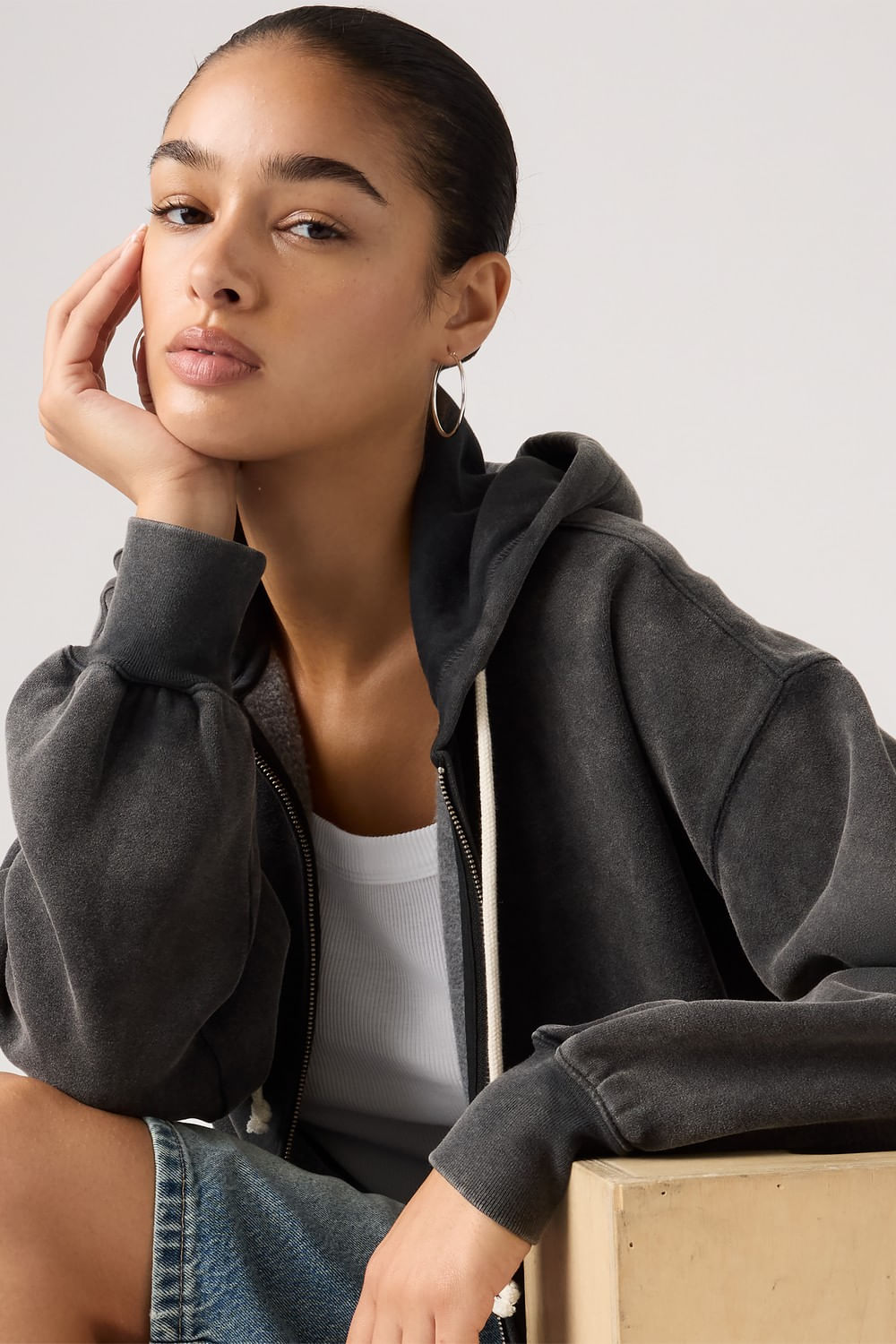 Vintage oversize hoodie washed fleece Levis — imagen 3