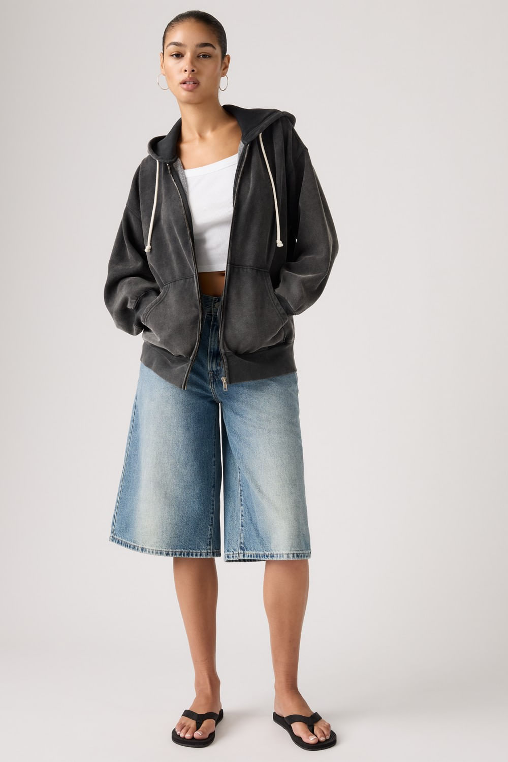 Vintage oversize hoodie washed fleece Levis — imagen 4