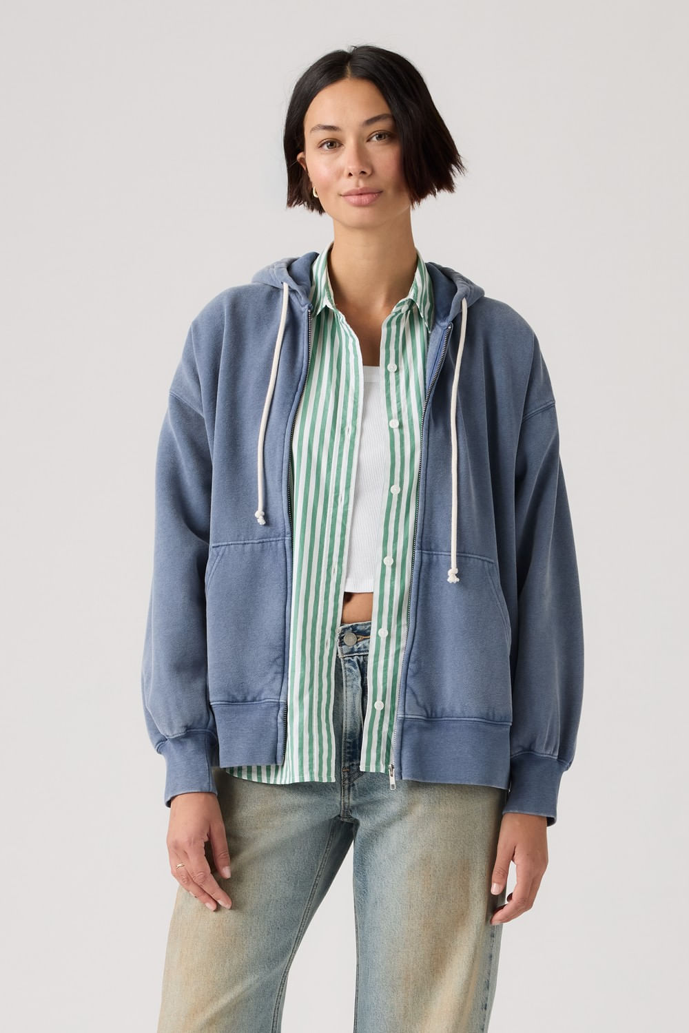 Vintage oversize hoodie washed fleece Levis — imagen 4