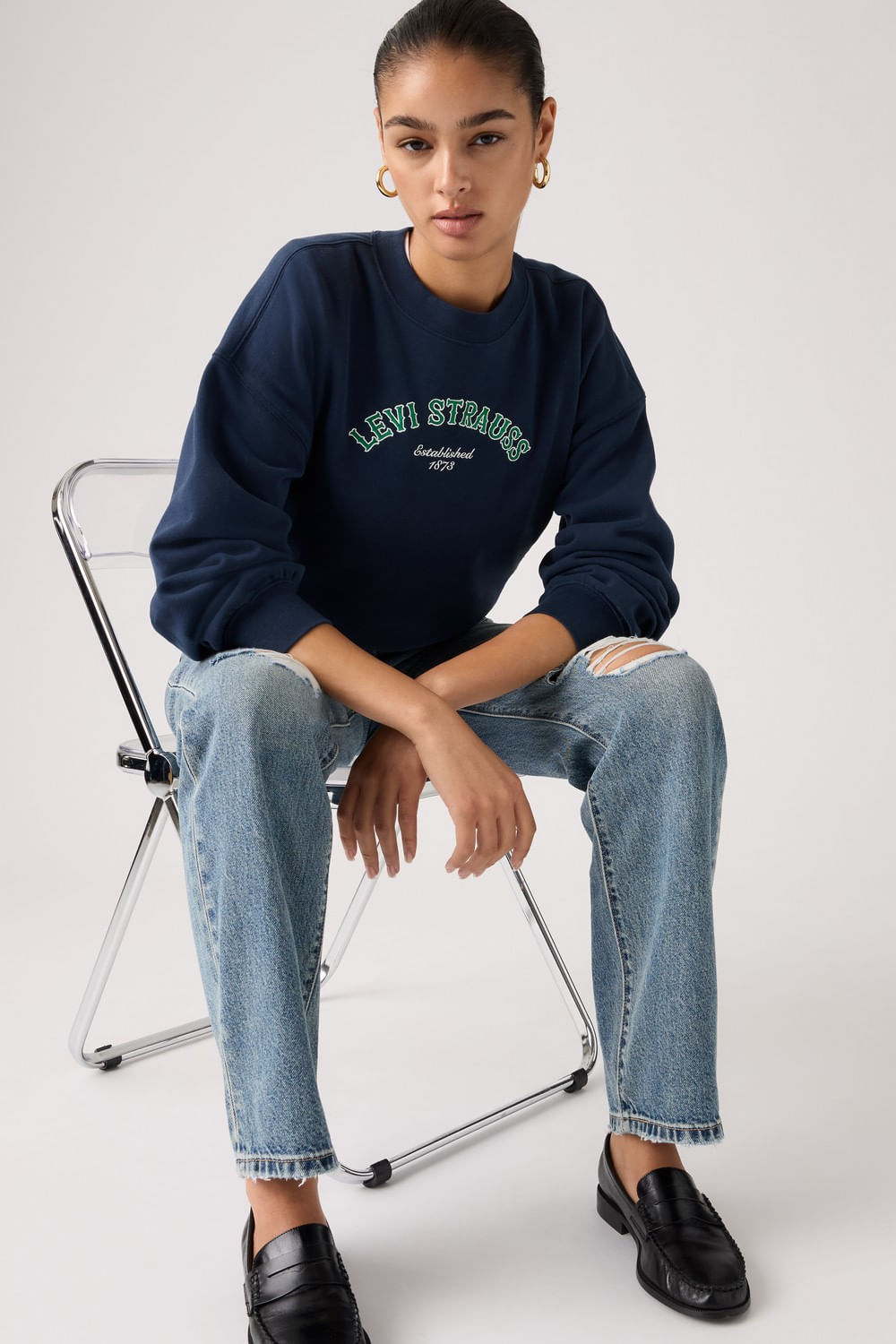 Sweater vintage boxy crew western collegiate Levis — imagen 4