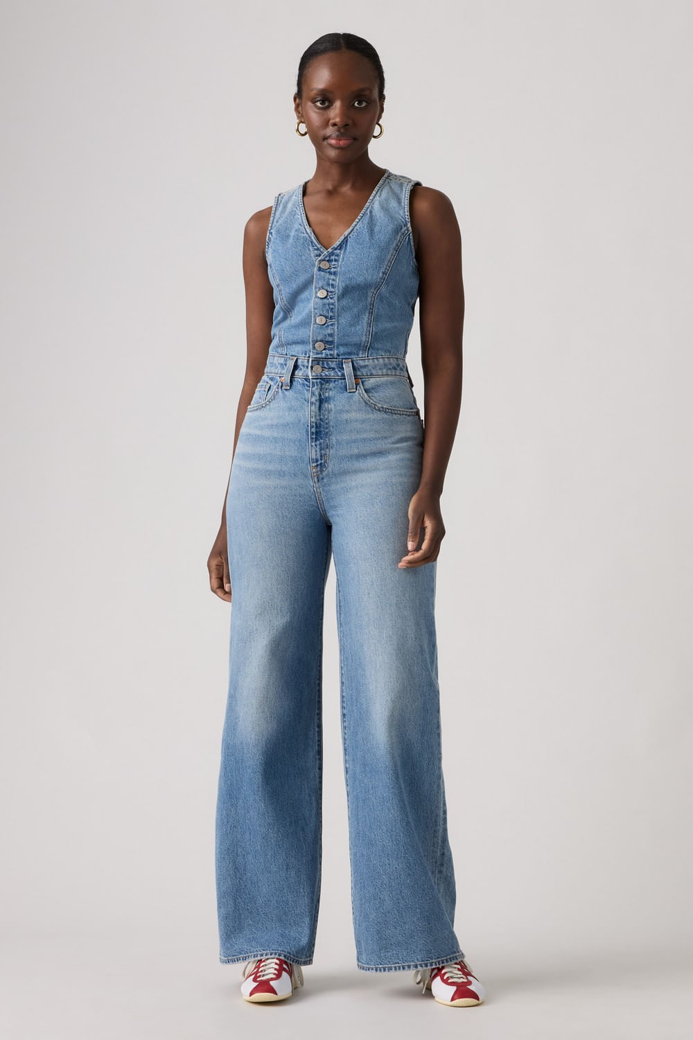 Denim vest wide leg Own It jumpsuit de Levis