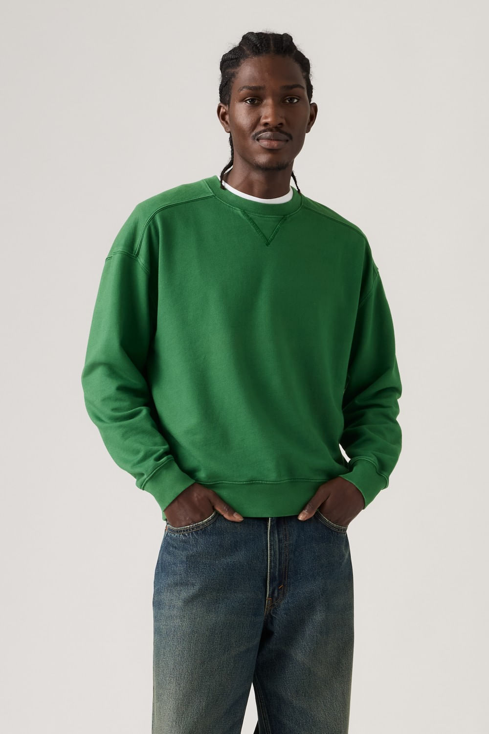 Delany crew garment dye Eden green de Levis — imagen 4