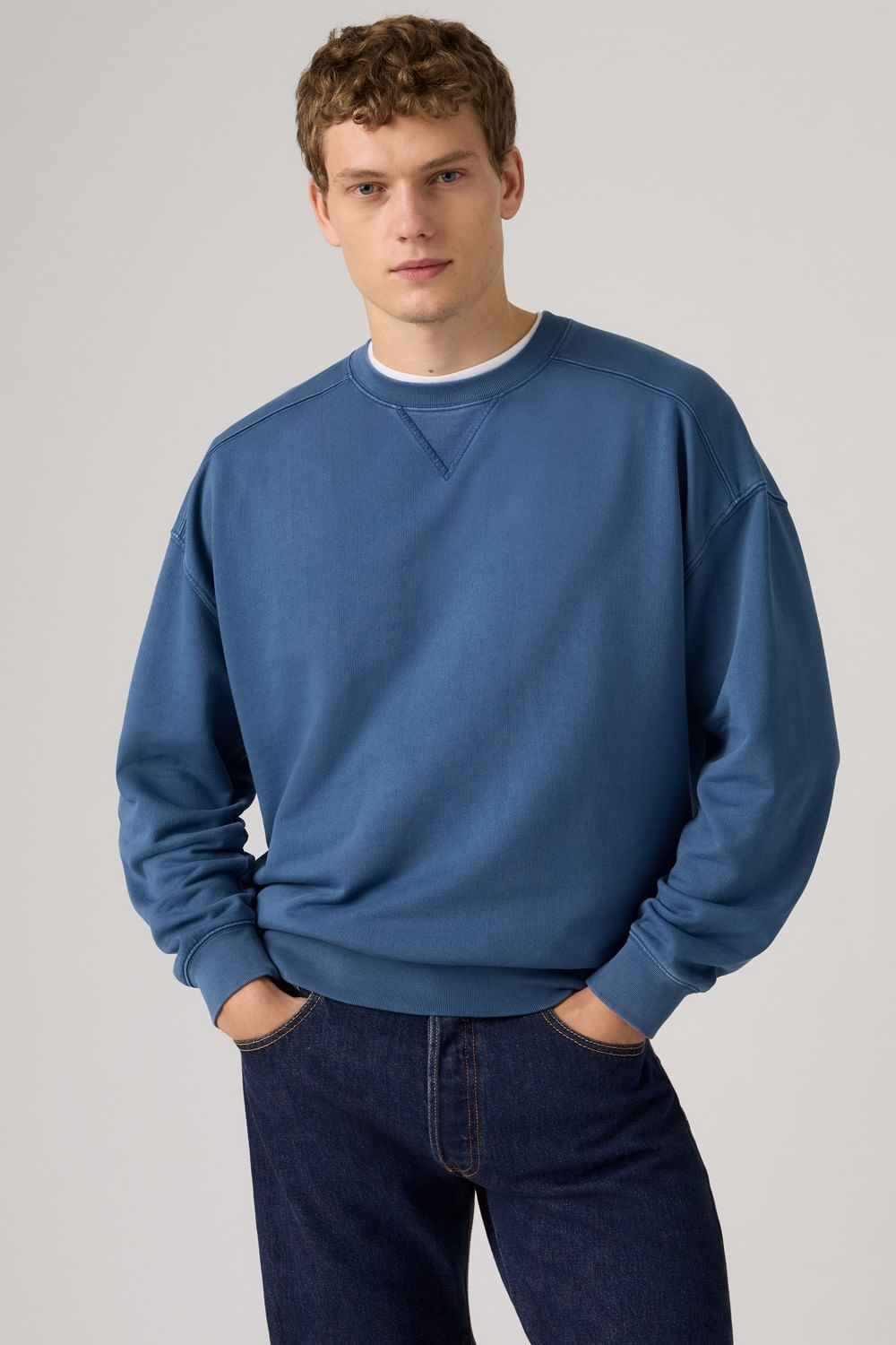 Delany Crew Garment Dye Sinshine Blue Gd de Levis