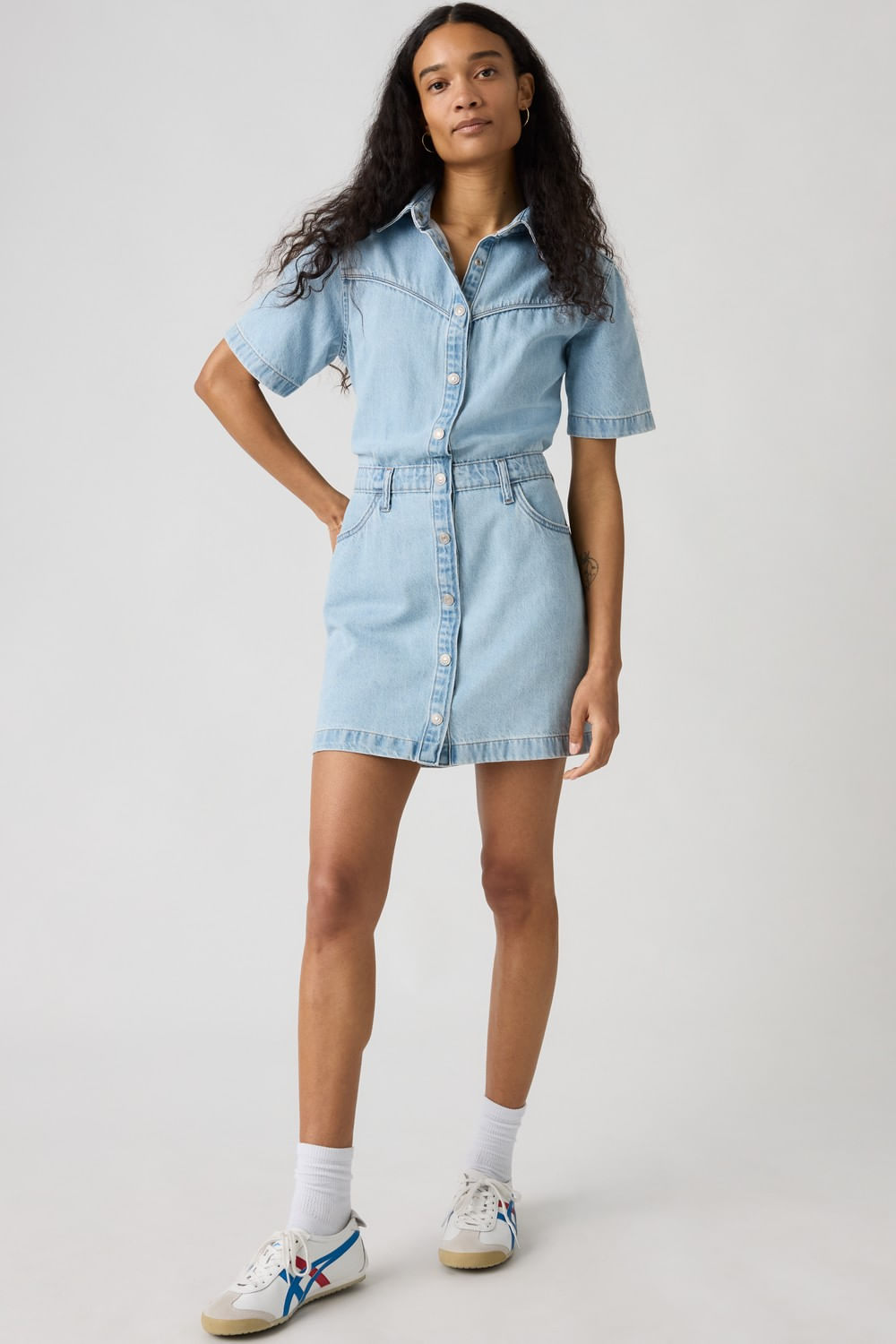 Levis ss logan western dress blasted stone