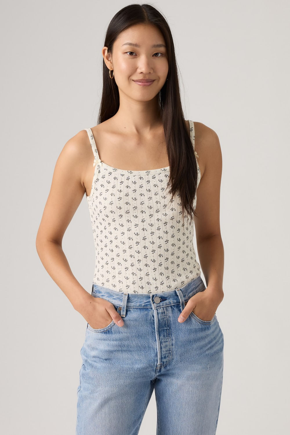 Cami tank full ditsy Kimberly ditsy sunshine blue de Levis