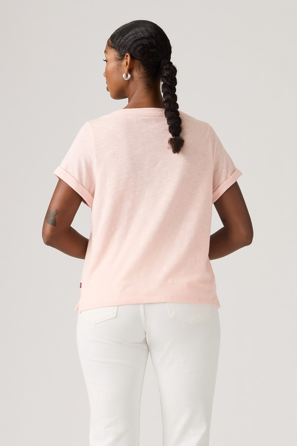 Gr julie pkt tee red flower pocket crystal pink de Levis — imagen 4