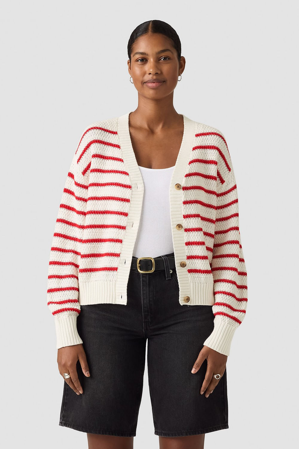 Cardigan Snowflake Rivington Stripe Crystal Pink de Levis — imagen 2