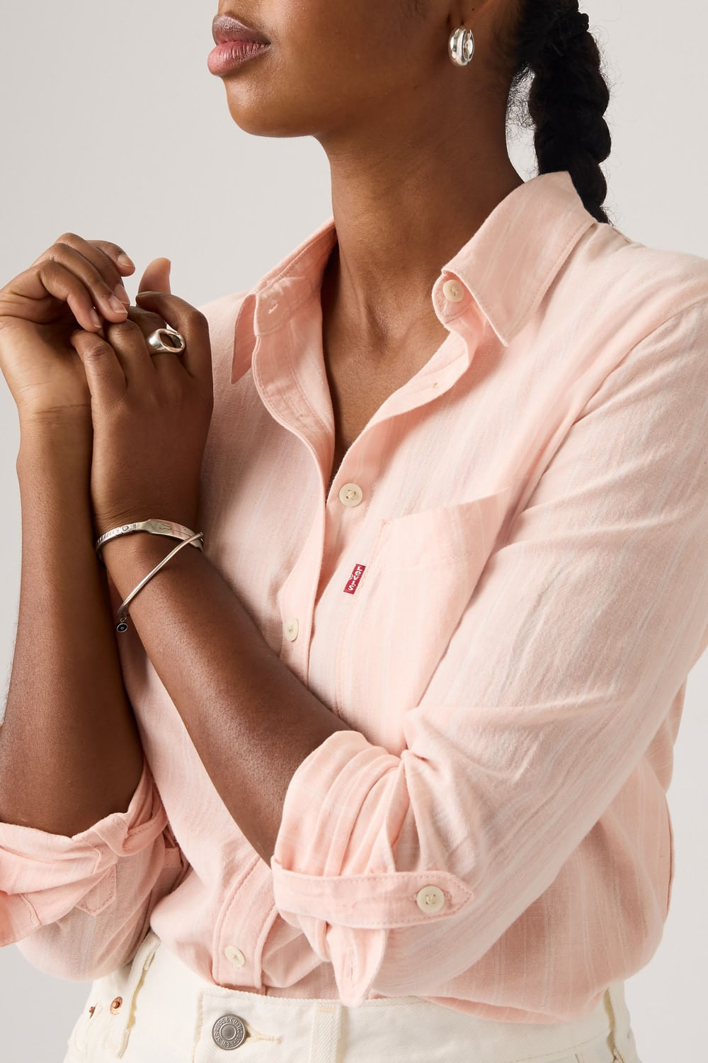 Darlene utility shirt rivington stripe crystal pink — imagen 2