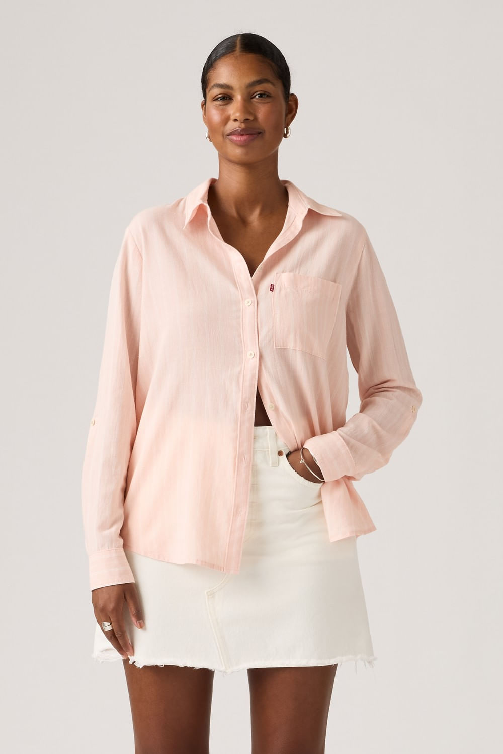 Darlene utility shirt rivington stripe crystal pink — imagen 3