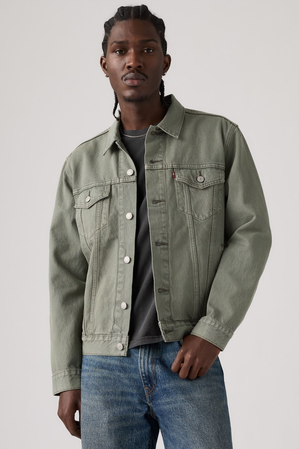 Chaqueta trucker mulet basil