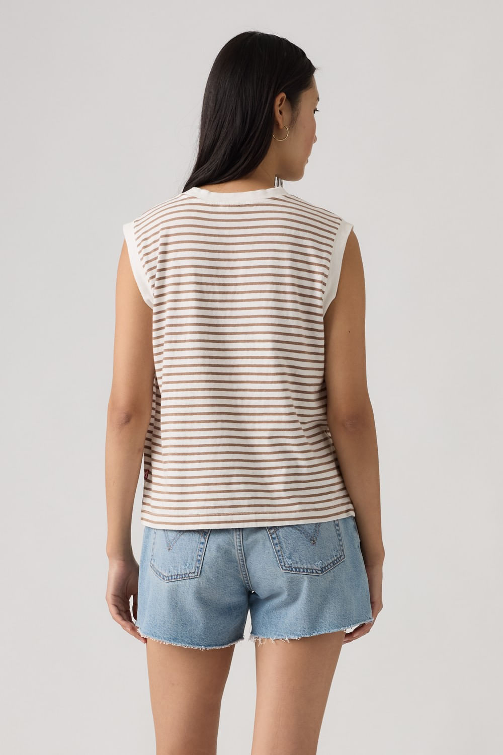 Tank boxy Emmi stripe egret pine bark de Levis — imagen 4