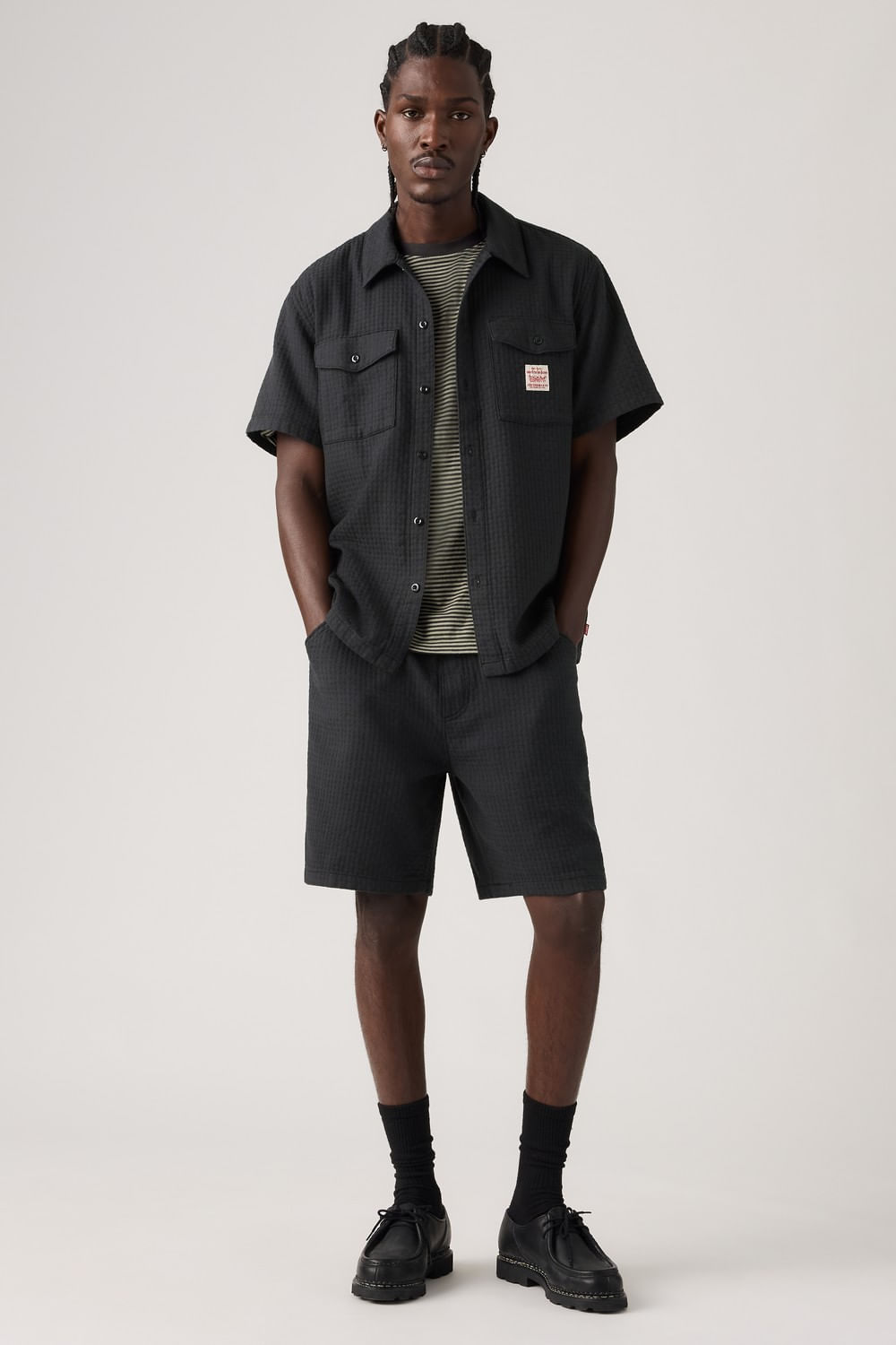 Pull on workear short negro