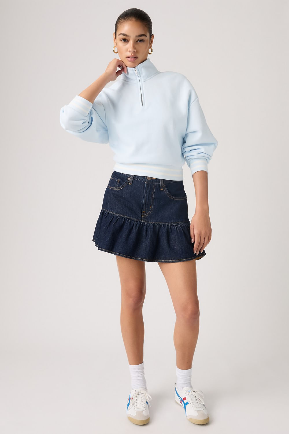 Flounce mini skirt reign of rinse Levis