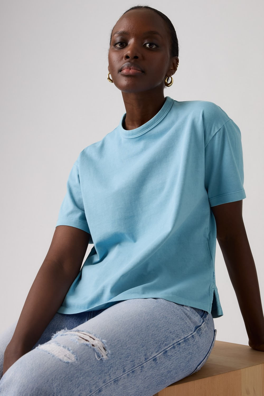 Vintage tee garment dye glacier lake
