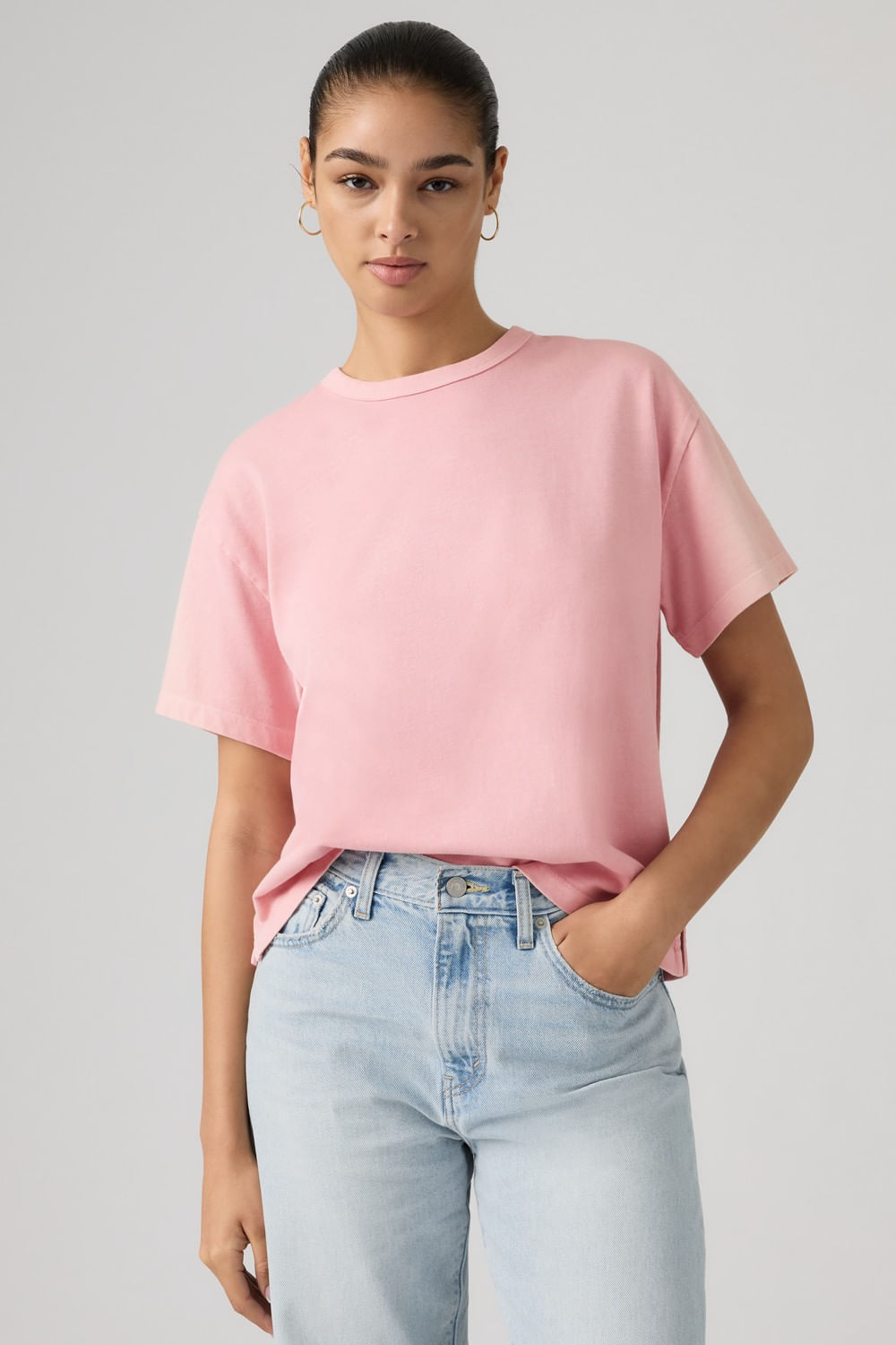 Levis vintage tee garment dye coral blush