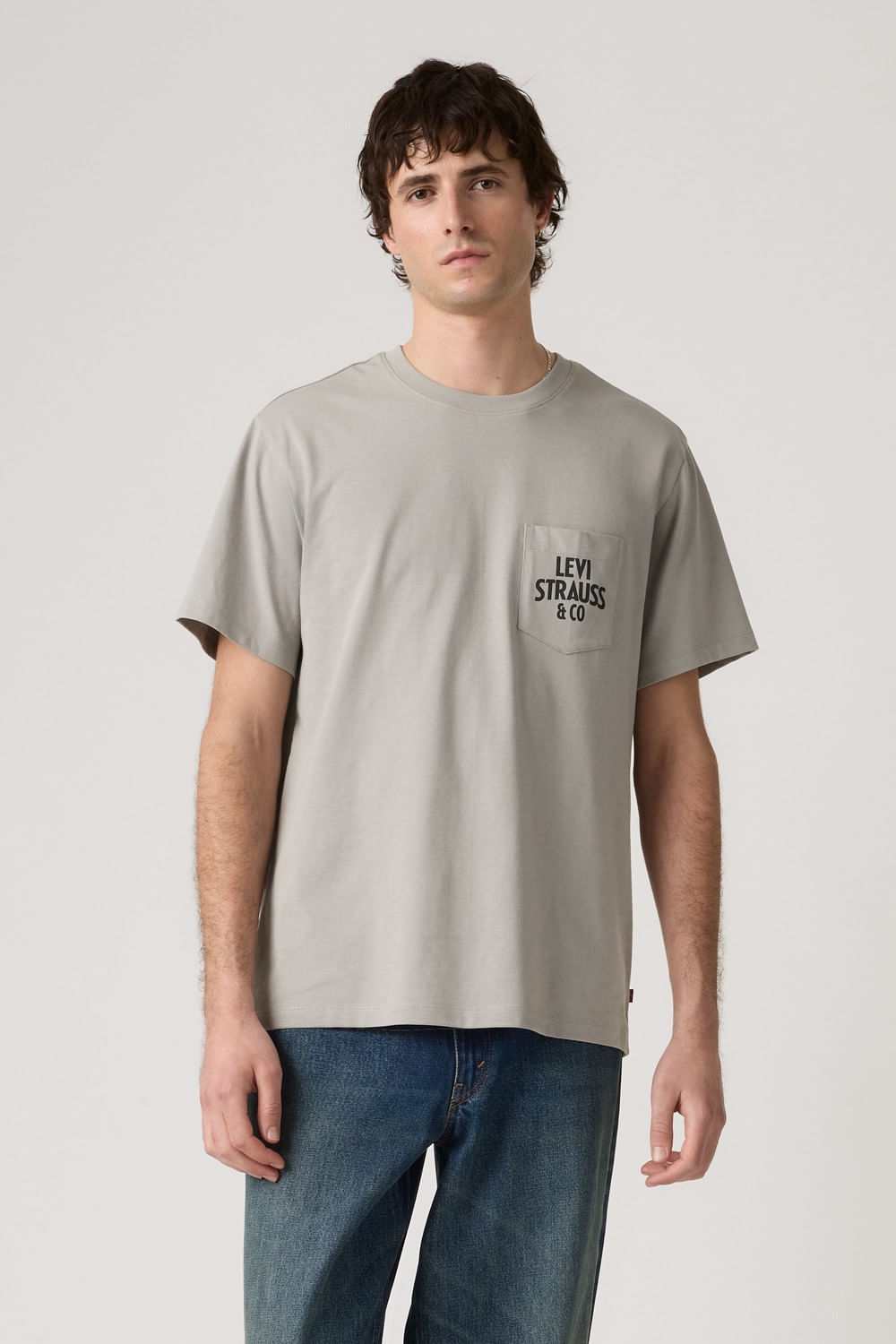 Relaxed graphic pocket tee air ghost grey Levis