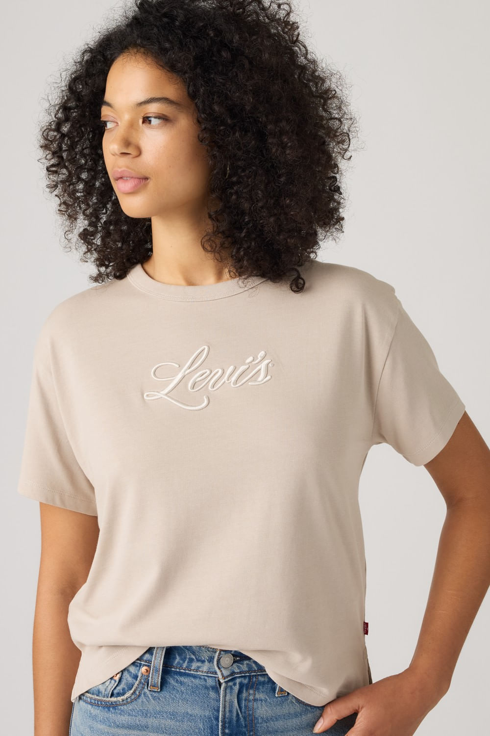 Gr vintage tee levi's script b chateaux grey - Levi's