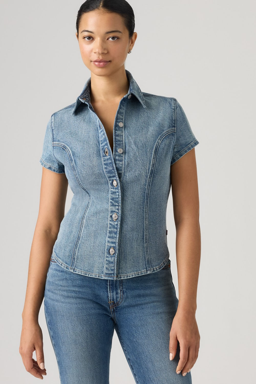 Ss shaped denim shirt Hazy Days