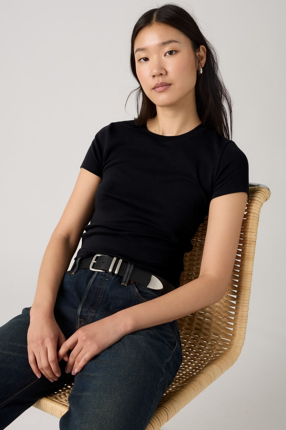 Essential baby tee anthracite night de Levis