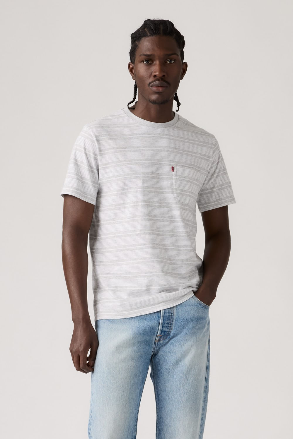 Polo clásico de bolsillo con rayas gris de Levis