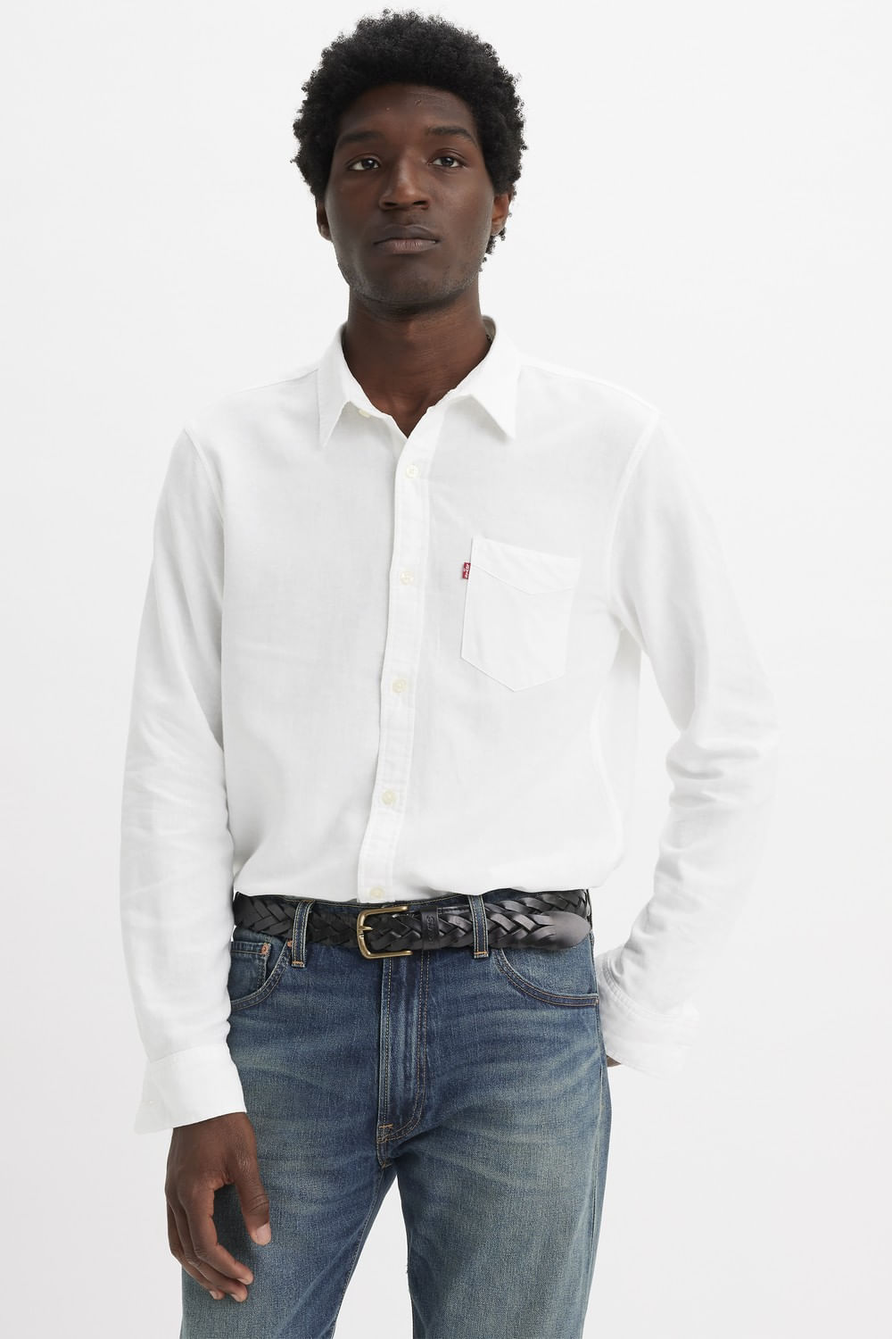 Camisa LS Sunset una bolsa lino blanca Levis