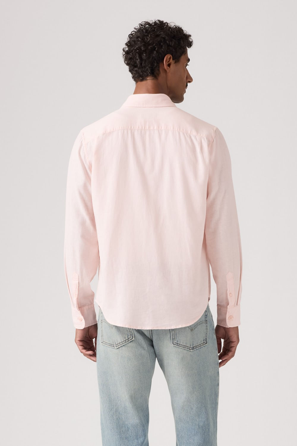 Camisa Ls Sunset one pocket linen cristal rosa — imagen 4