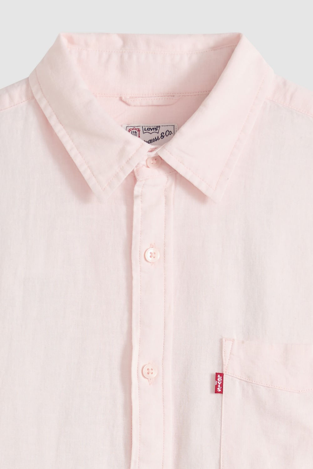 Camisa Ls Sunset one pocket linen cristal rosa — imagen 6