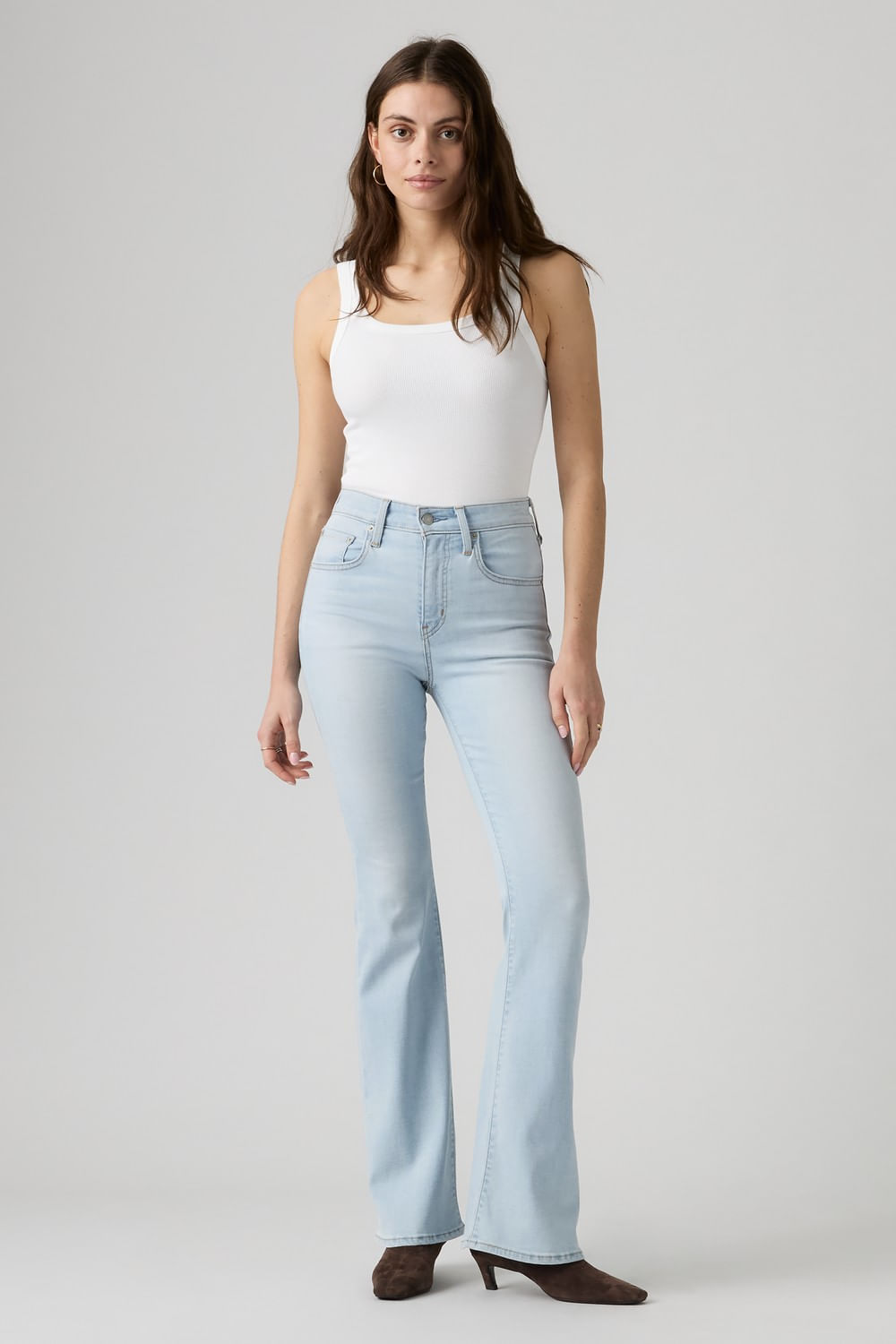 726 hi rise flare true blue light Levis