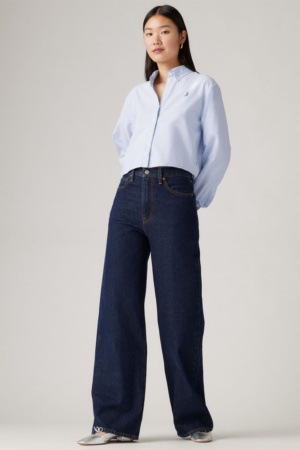 Levis ribcage wide leg shaded view